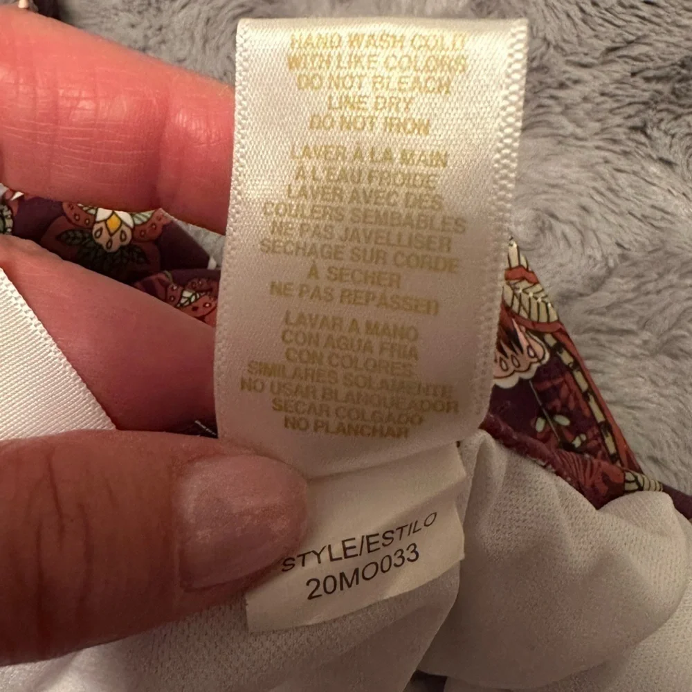 Anne Cole Size 10 20M0033 Wine Floral Print Boho Flattering One Piece Swimsuit - Picture 11 of 11